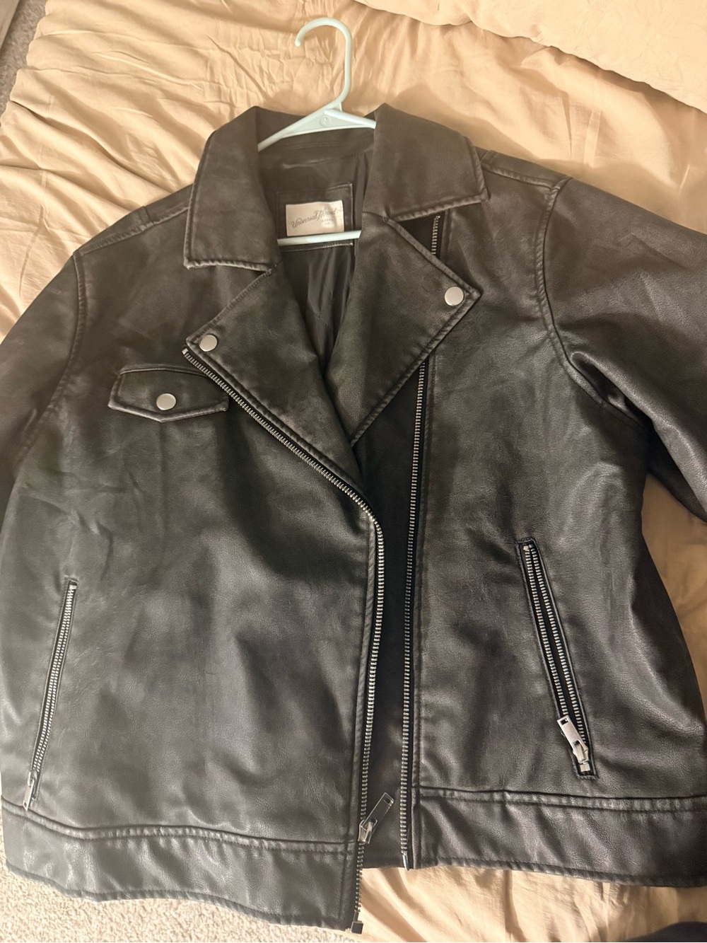 Target Black Faux Leather Moto Jacket with Silver Hardware